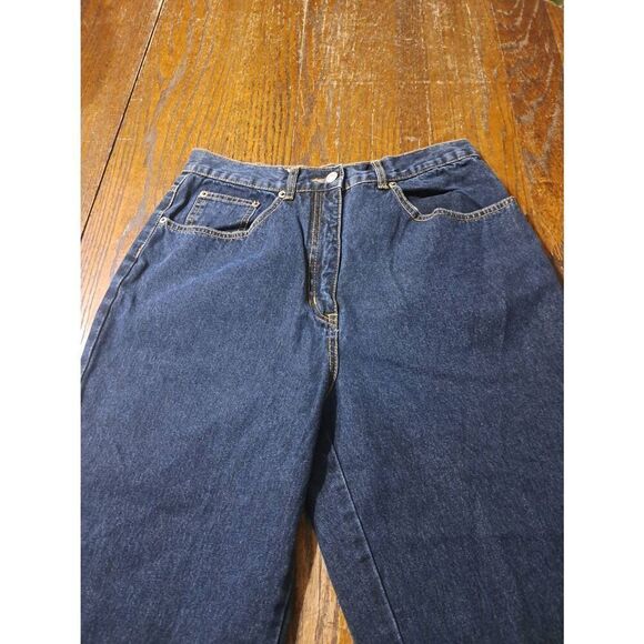 Vintage 8/10 (44) Jinglers Fade Out Denim Blue Jeans Cotton with Flower Detail - Picture 3 of 5